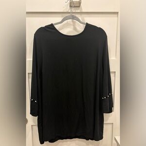 J. Jill Black Tunic with Pearl Details